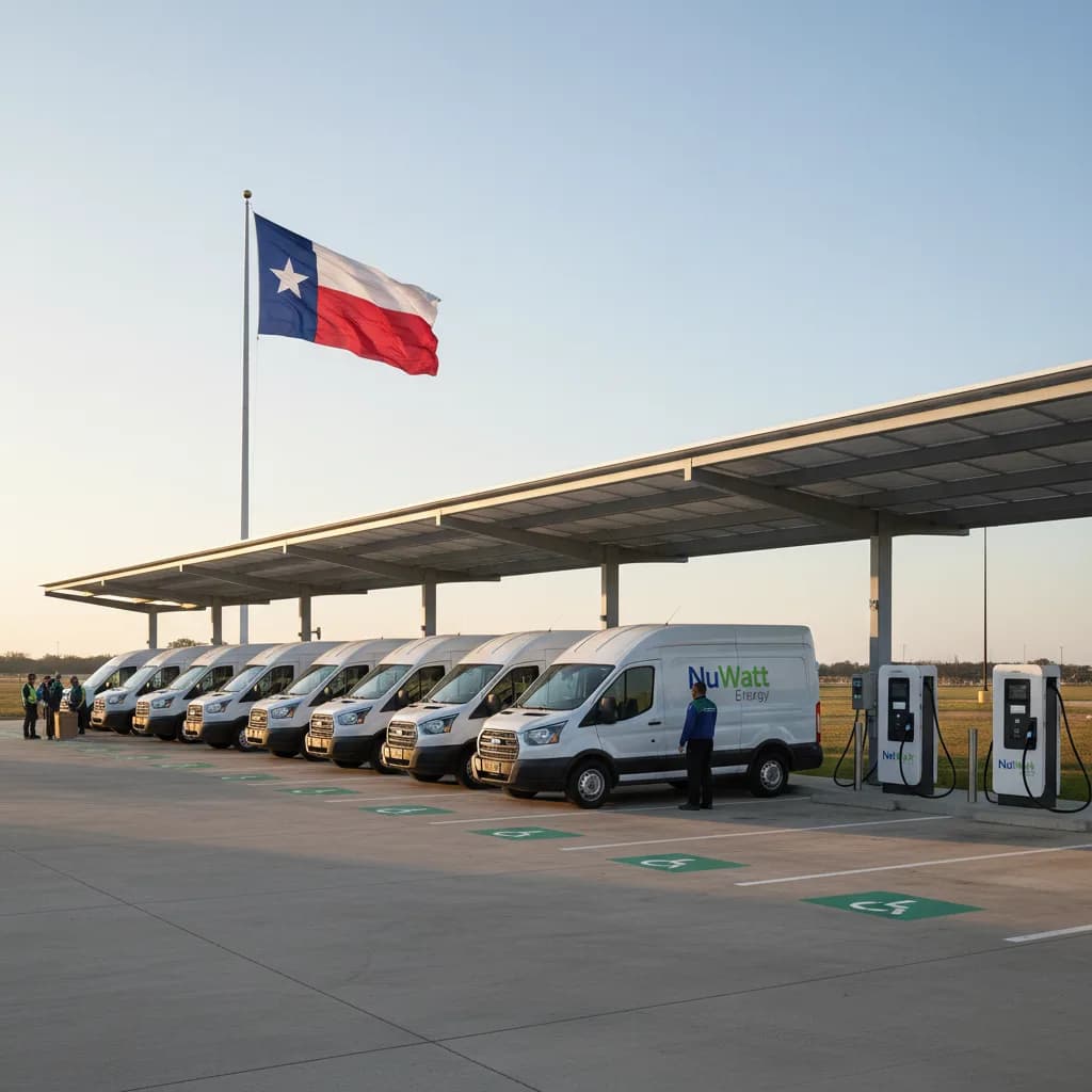 Houston fleet depot with solar canopy and EV chargers
