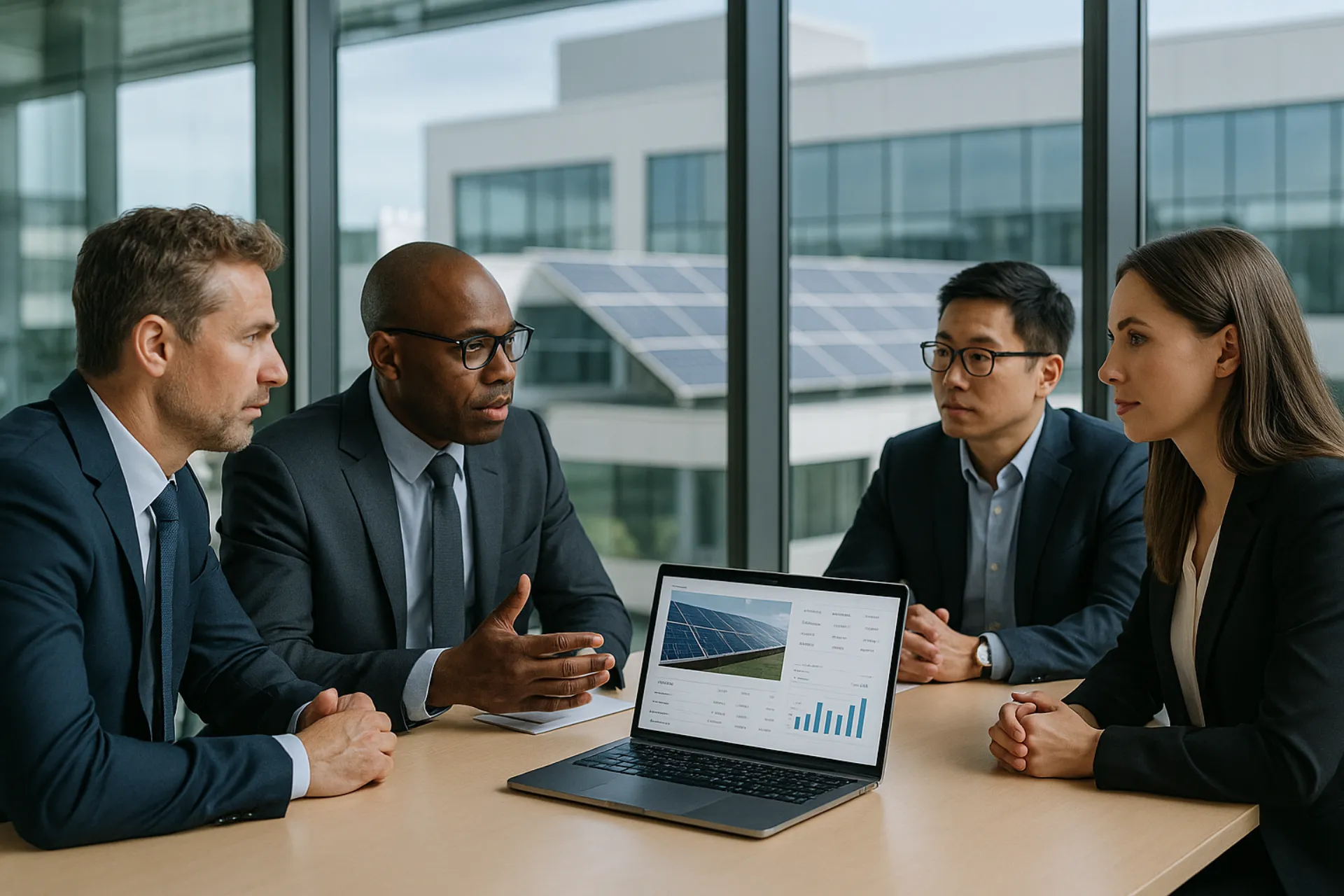 Commercial solar installation on large building rooftop