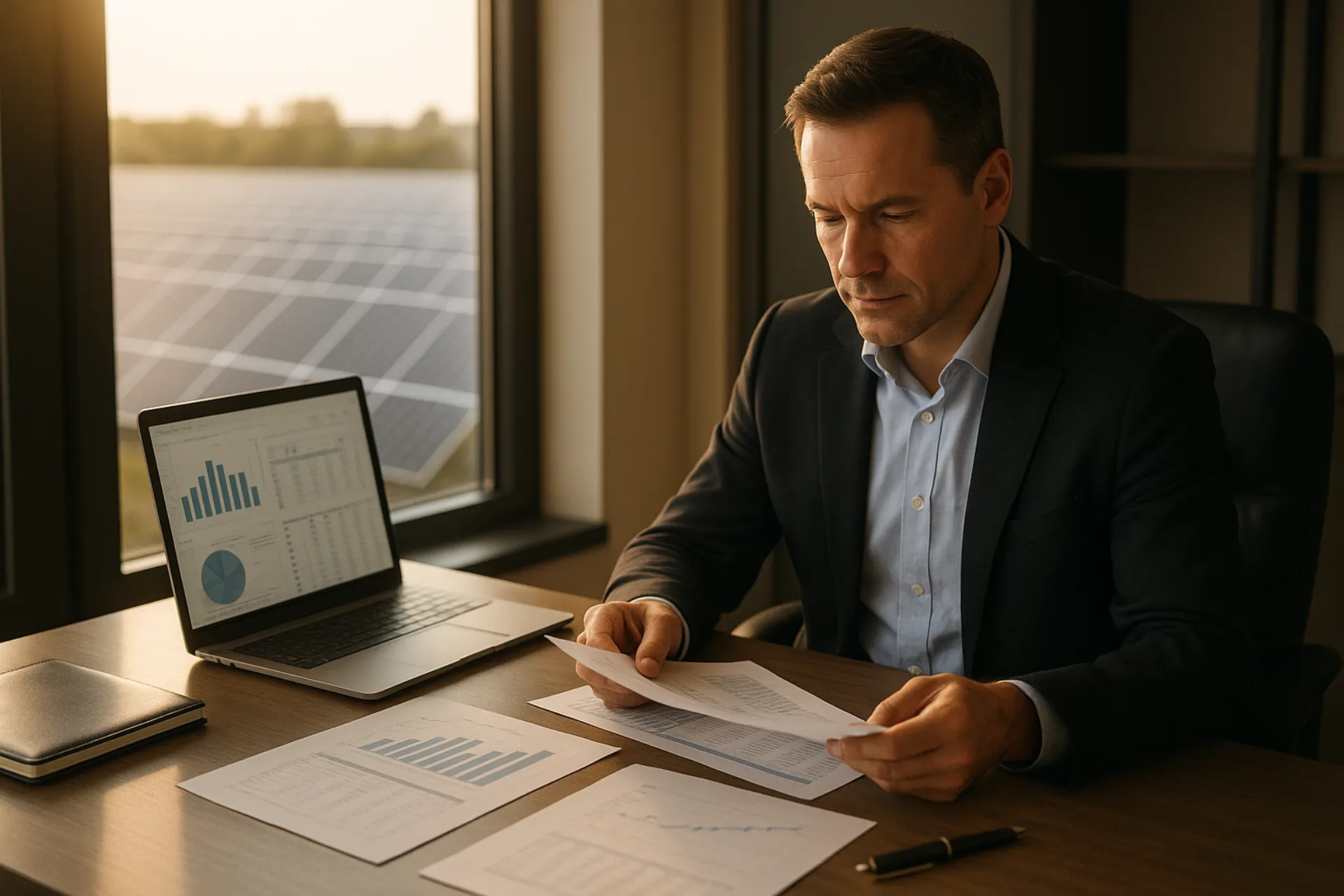 Commercial solar installation on large building rooftop
