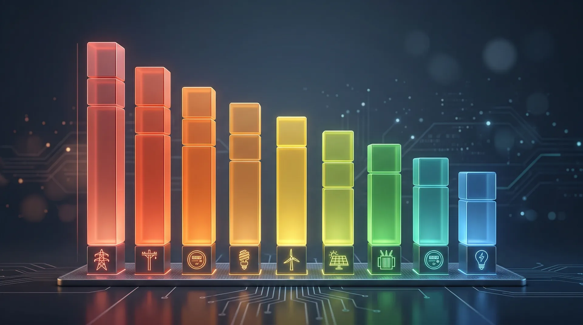 Electricity rate comparison across 9 states showing bar chart of rates from Massachusetts to Texas
