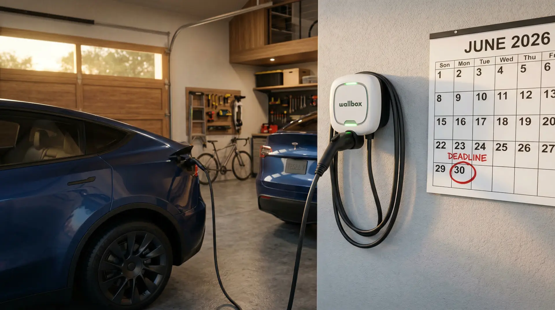 Home EV charger installation — Section 30C tax credit deadline June 30, 2026