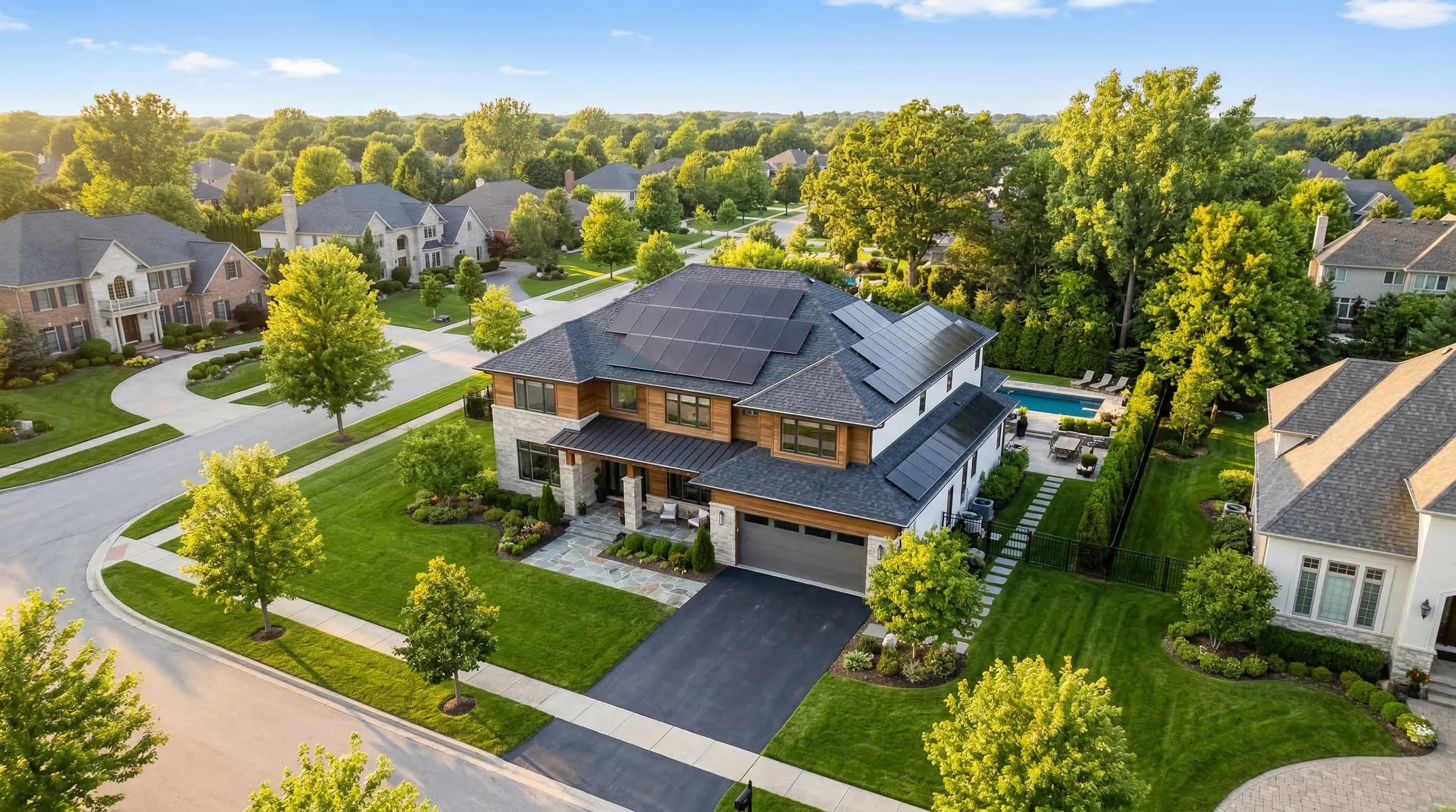 Solar panels on a residential home