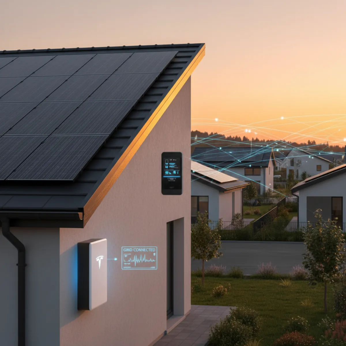 Virtual power plant network of home batteries connected to the grid