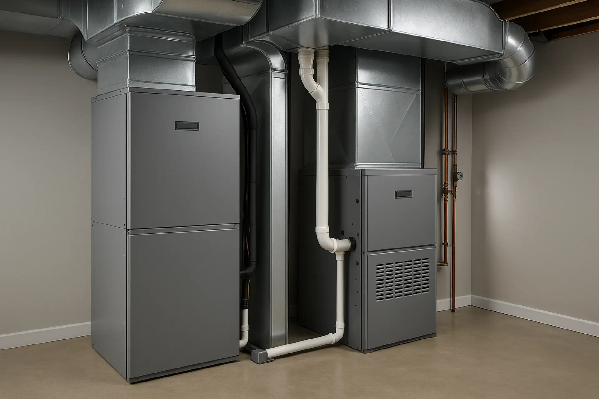 Dual fuel system with heat pump and furnace