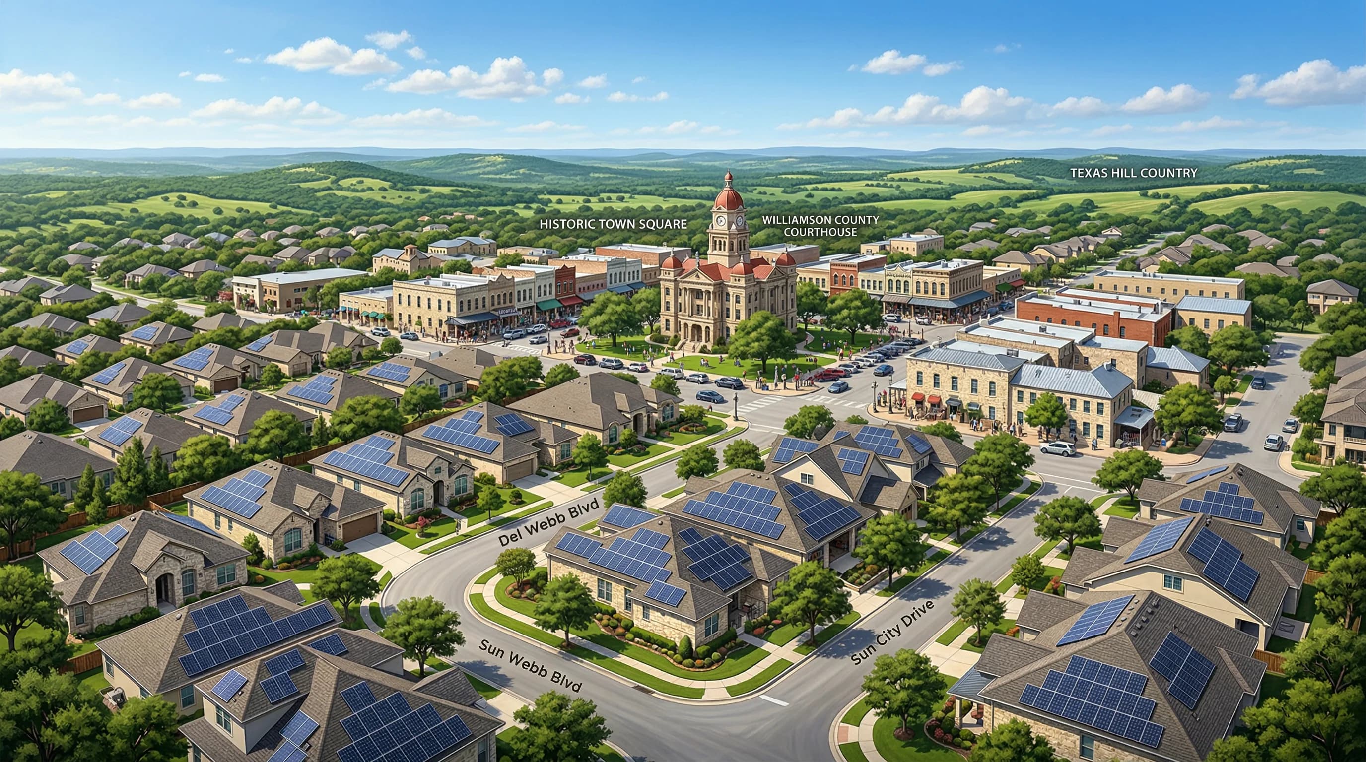 Solar panels in Georgetown, Texas — Georgetown Utility Systems service area