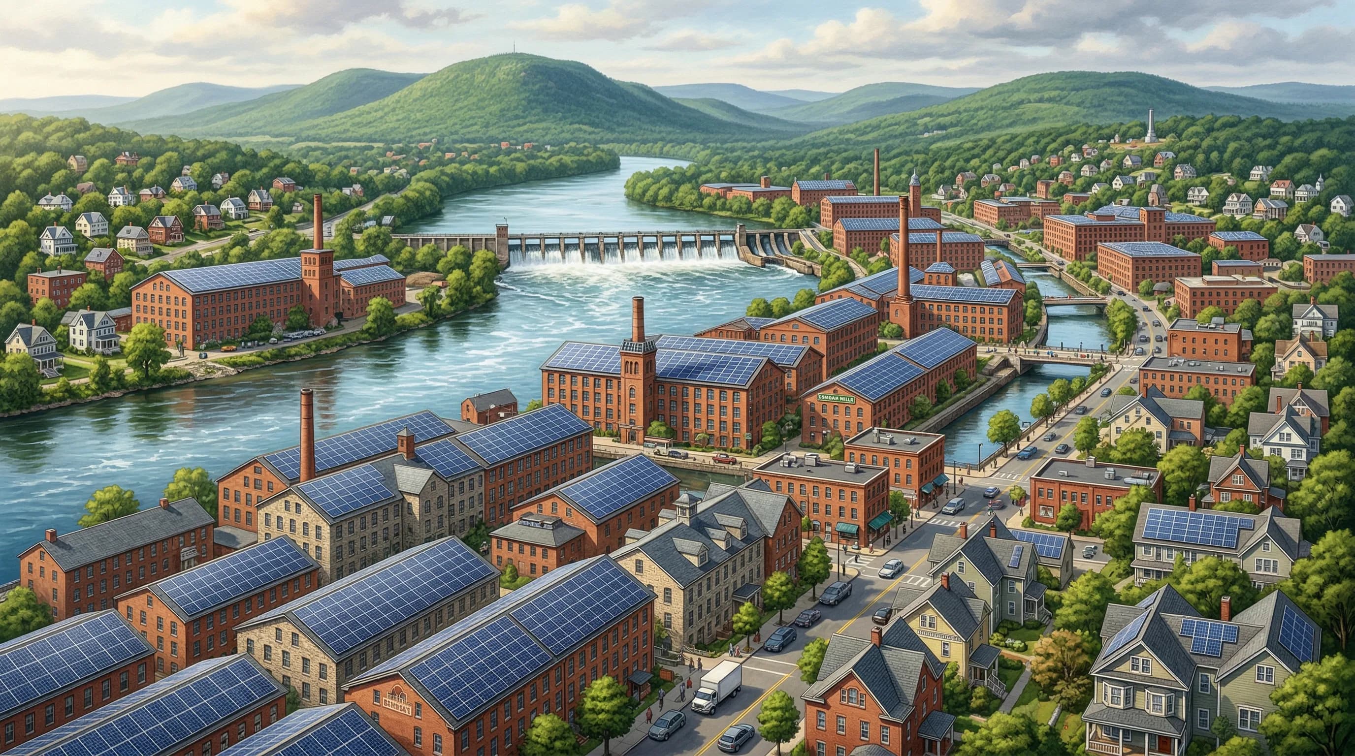 Solar panels in Holyoke, Massachusetts — Holyoke Gas & Electric Department service area