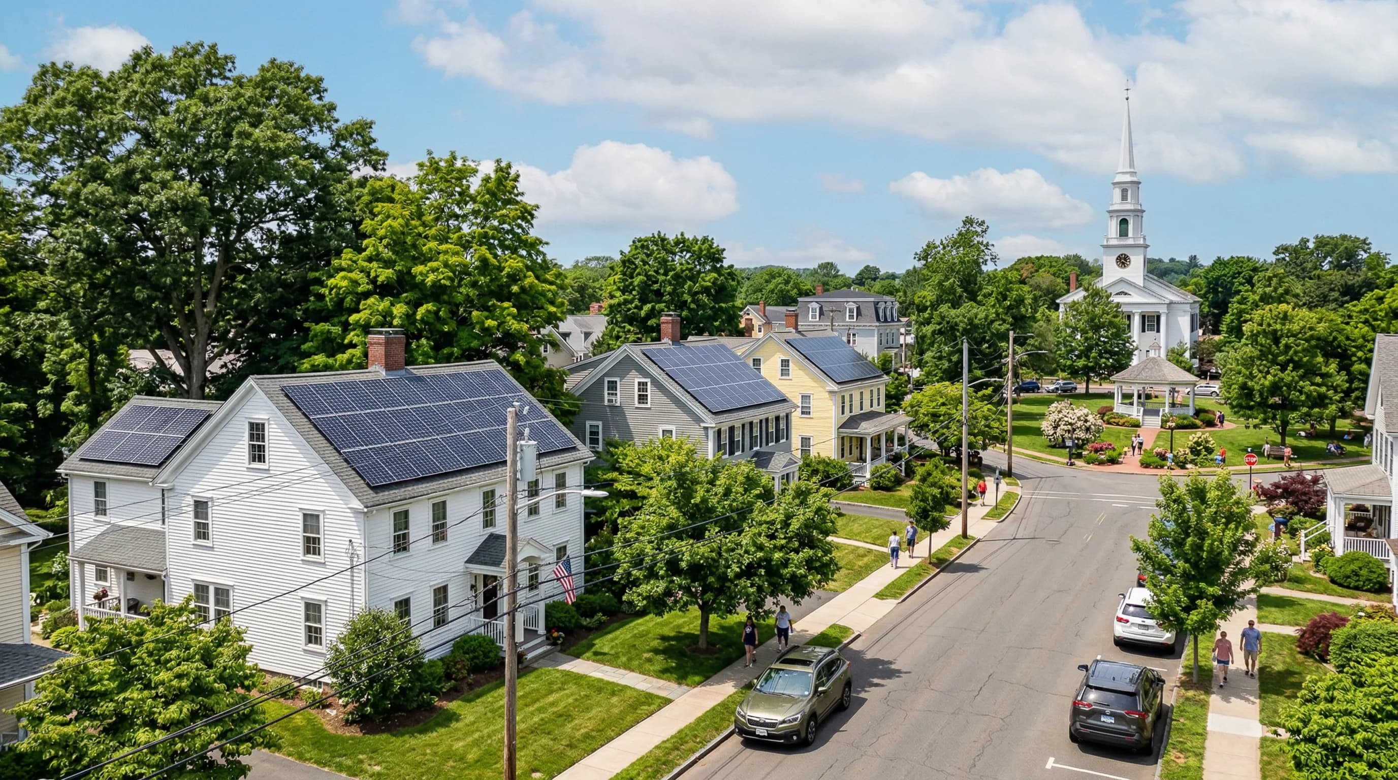 Solar panels in Wallingford, Connecticut — Wallingford Electric Division service area