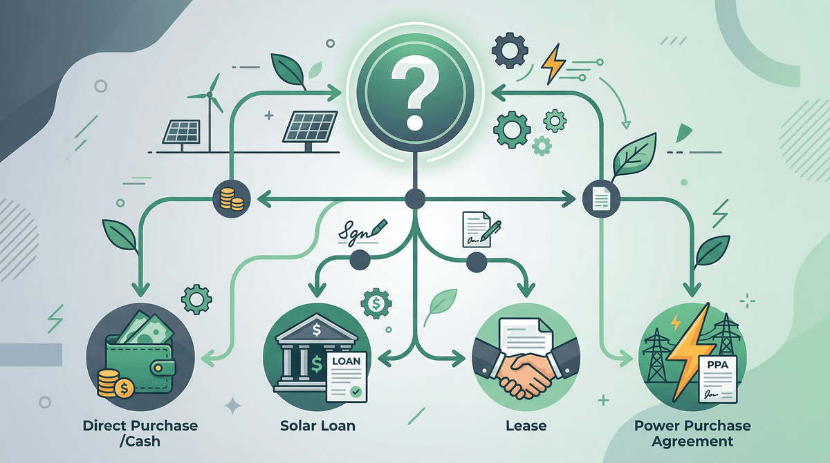 Decision tree for choosing the right solar financing option