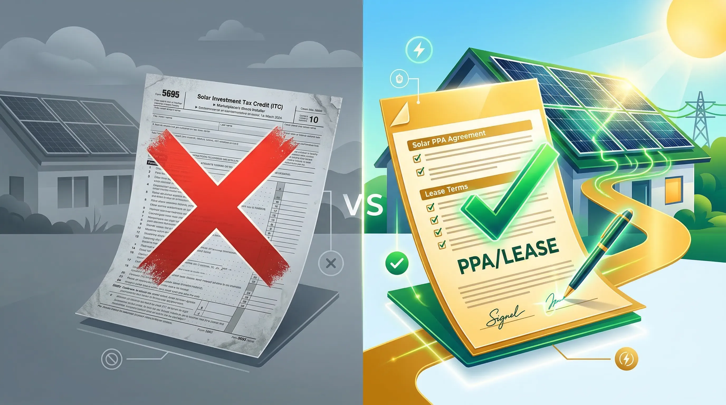 Expired federal tax credit vs active Section 48 lease/PPA for solar